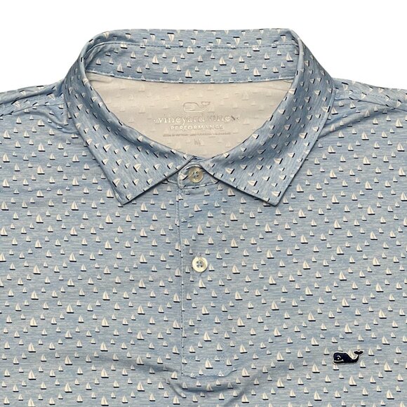 Vineyard Vines Men's Sailboat Pattern Polo Size Medium - Picture 2 of 5